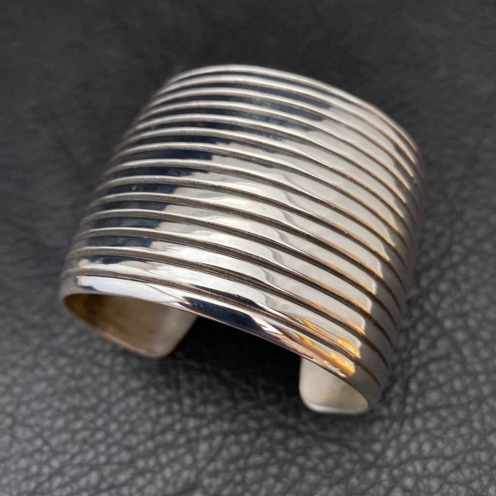 L Wide Lined Ingot Cuff