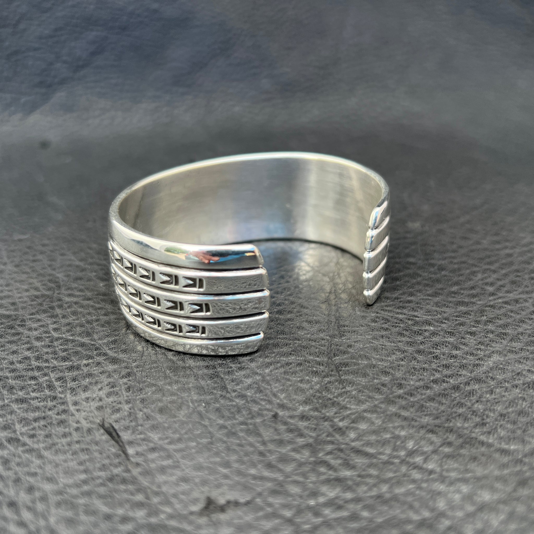 L Stamped Ingot Cuff