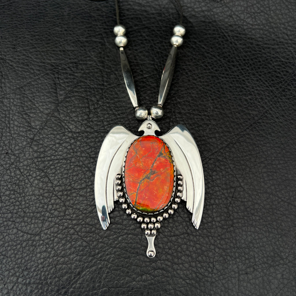 Phoenix Pendant w/ Ammolite