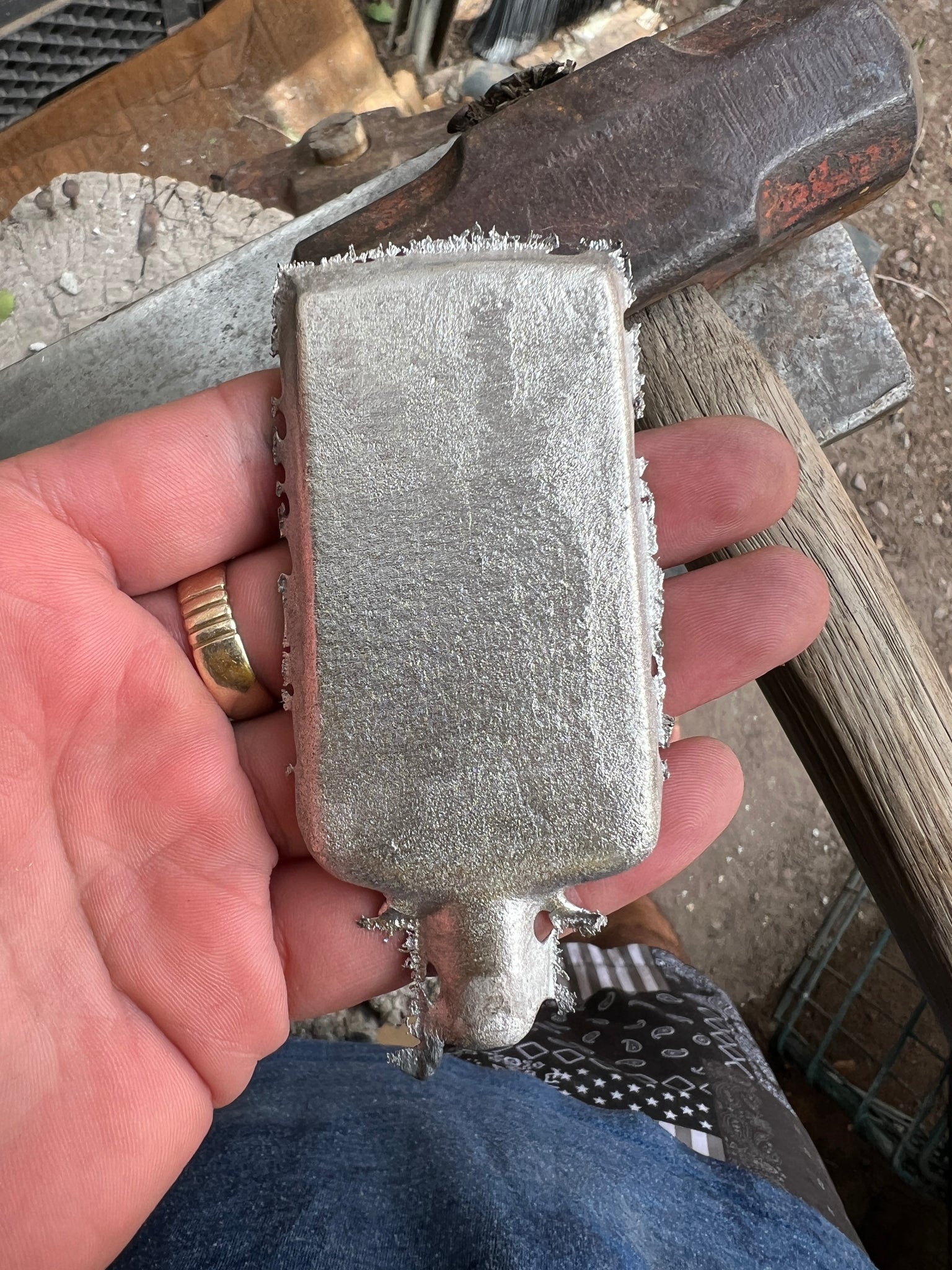 M Stamped Ingot Cuff