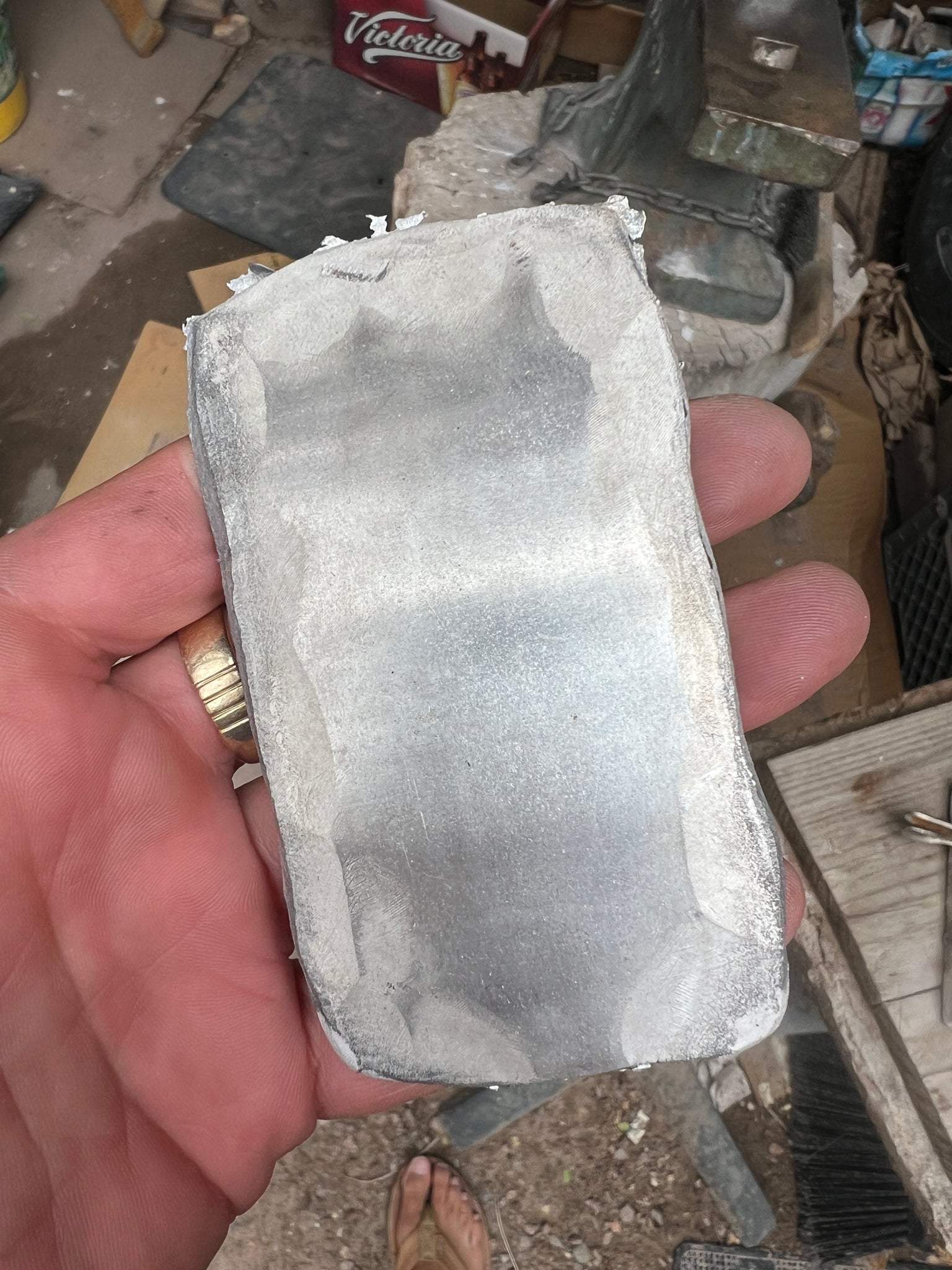 L Stamped Ingot Cuff