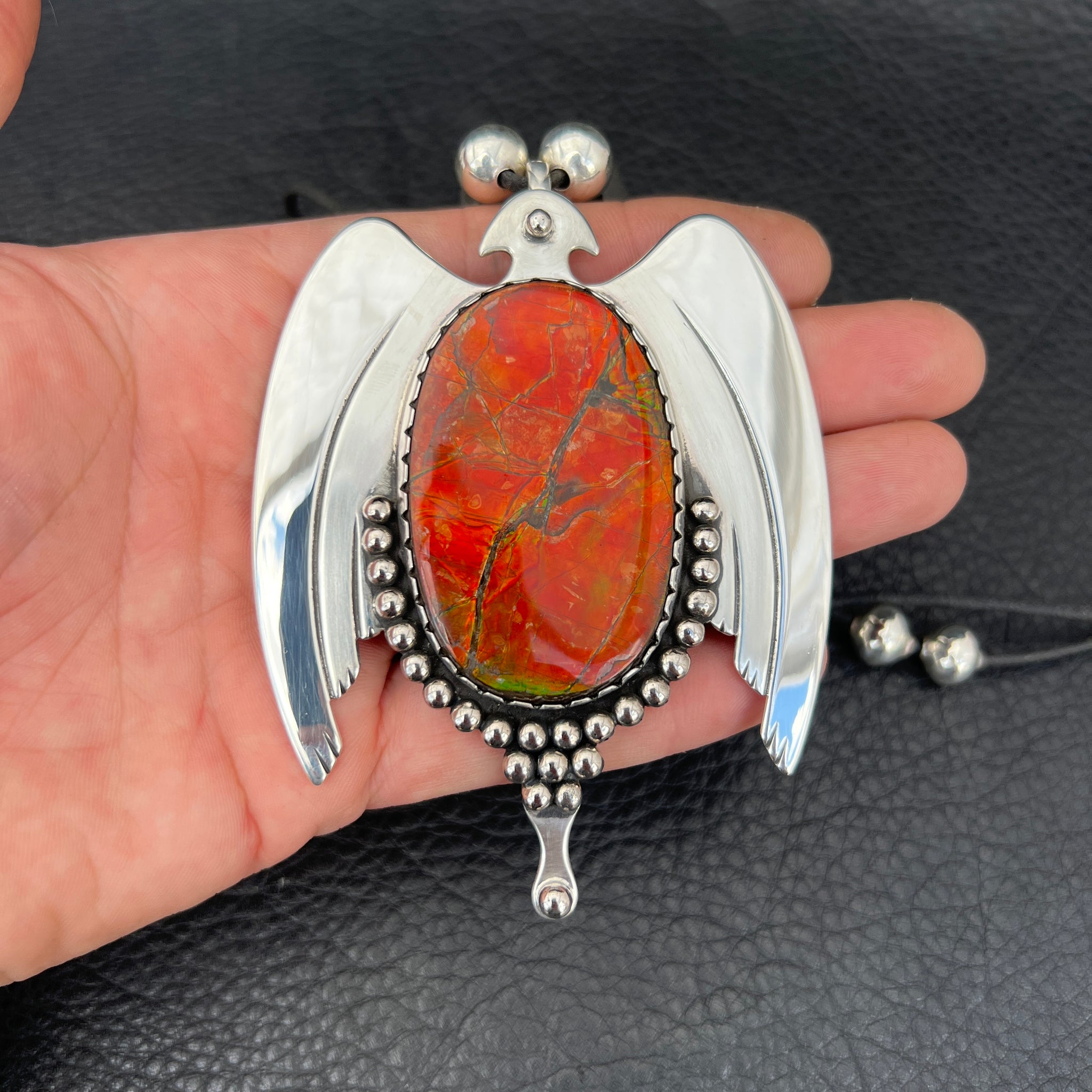 Phoenix Pendant w/ Ammolite